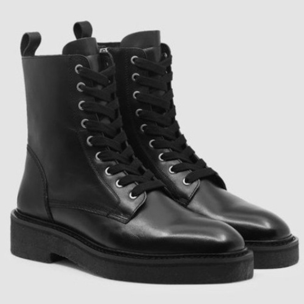 Saint Morta Men Chunky Boot Black Leather Lace Up Side Zip SMCHUNKBT Size 12